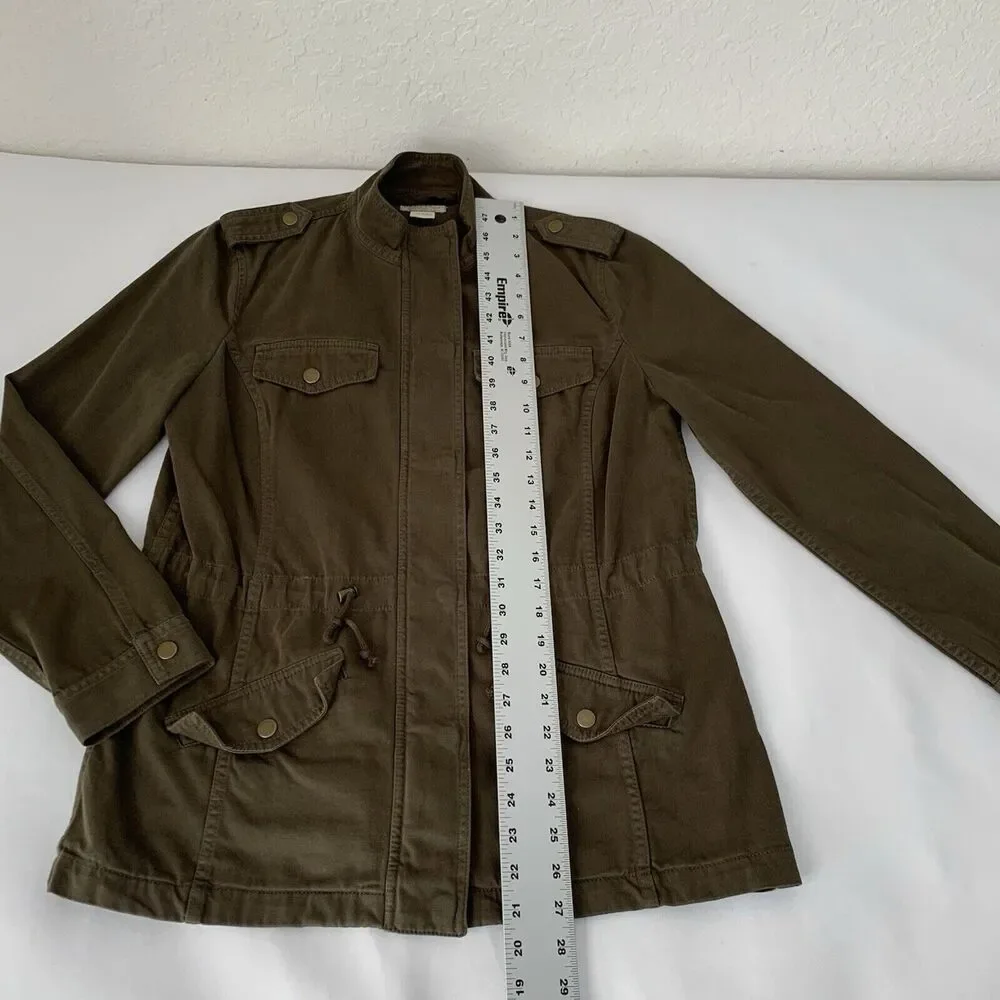Lucky Brand Utility Jacket Women M Army Green Lightweight Coat Military‎ Grunge